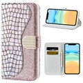 Croco Bling Series iPhone 12 mini Wallet Case - Rose Gold