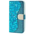 Croco Bling Series iPhone 14 Wallet Case - Blue