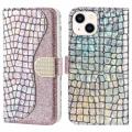 Croco Bling Series iPhone 14 Wallet Case - Rose Gold