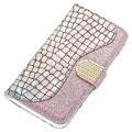 Croco Bling Series iPhone 14 Wallet Case - Rose Gold