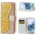 Croco Bling Samsung Galaxy S21+ 5G Wallet Case - Gold
