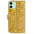 Croco Bling iPhone 11 Wallet Case - Gold