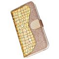 Croco Bling iPhone 11 Pro Max Wallet Case - Gold