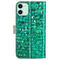 Croco Bling Series iPhone 13 Mini Wallet Case - Green