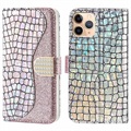 Croco Bling Series iPhone 13 Pro Wallet Case - Rose Gold