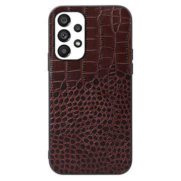 Crocodile Series Samsung Galaxy A53 5G Hybrid Case - Coffee