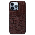 Crocodile Series iPhone 14 Pro Max Hybrid Case - Brown