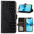 Crocodile Series Nothing Phone (1) Wallet Leather Case with RFID - Black