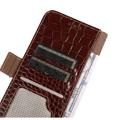 Crocodile Series Samsung Galaxy Xcover6 Pro Wallet Leather Case with RFID - Brown