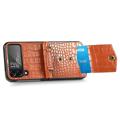 Crocodile Series Samsung Galaxy Z Flip4 5G Case with Strap - Brown