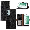 Crocodile Series Samsung Galaxy M13 Wallet Leather Case with RFID