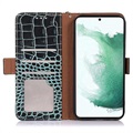 Crocodile Series Samsung Galaxy A33 5G Wallet Leather Case with RFID - Green