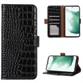 Crocodile Series Samsung Galaxy A53 5G Wallet Leather Case with RFID - Black