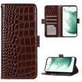 Crocodile Series Samsung Galaxy A53 5G Wallet Leather Case with RFID - Brown