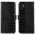 Crocodile Series Samsung Galaxy Xcover6 Pro Wallet Leather Case with RFID - Black