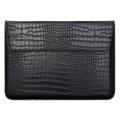 Crocodile Skin Laptop Sleeve with Stand - 13.3" - Black