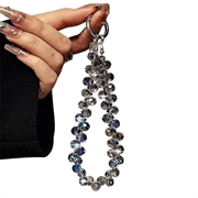Crystal Beaded Wrist Lanyard / Phone Strap - 14cm - Transparent Blue