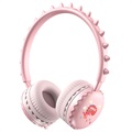 Cute Dinosaur Stereo Kids Headphones Y18 - 3.5mm - Pink