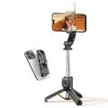 Cyke Q21S Bluetooth Selfie Stick with Fill Light, Tripod - Black