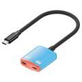 D0249 2-in-1 USB-C Adapter for AR Glasses and Gaming Consoles - Red / Blue