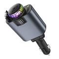 D1 5-in-1 45W Car Charger with Star-Light Projector, Aromatherapy Diffuser & Retractable USB-C / Lightning Cables