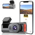 D28 4K Dual-Channel Dash Cam with WiFi, ADAS, BSD Alerts - Black