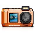 D50 Waterproof Action Camera with Dual Screen & 32GB Memory Card - Orange