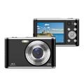 DC306L-AF Front and Rear Dual-Lens Digital Camera Auto Focus 16X Zoom Vlogging Camera for Teens - Black