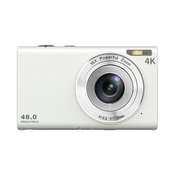 DC402-AF 4K Kids 48MP Digital Camera Auto Focus 16X Digital Zoom Vlogging Camera for Teens - White