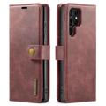 DG.Ming 2-in-1 Samsung Galaxy S23 Ultra 5G Detachable Wallet Leather Case - Wine Red