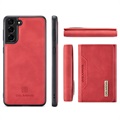 DG.Ming M2 Samsung Galaxy S21 5G Hybrid Case with Wallet - Red