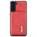 DG.Ming M2 Samsung Galaxy S21 5G Hybrid Case with Wallet - Red