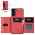 DG.Ming M2 Samsung Galaxy S21 5G Hybrid Case with Wallet - Red