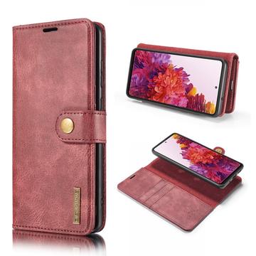 Samsung Galaxy S20 FE DG.Ming 2-in-1 Detachable Wallet Leather Case - Wine Red