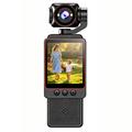 DV09 Clip-On 4K WiFi Pocket Camera with Rotating Lens - Black