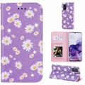 Daisy Pattern Samsung Galaxy S20+ Wallet Case - Purple