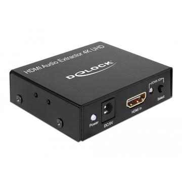 DeLock HDMI Audio Extractor - 4K @ 30Hz - Black
