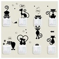 Decorative Light Switch Black Cat Wall Sticker