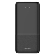 Deltaco 10000mAh Power Bank with Fast Charging - Black