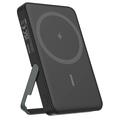 Deltaco 5000mAh Magnetic Wireless Power Bank with Stand - Black