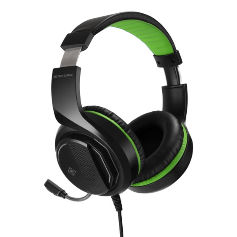 Deltaco GAM128 Wired Gaming Headset Black / Green