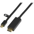 Deltaco Mini DisplayPort / Hdmi Monitor Cable with Audio - 3m - Black