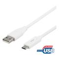 Deltaco USB 2.0 to USB-C Cable - 1m/3A - White