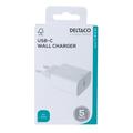 Deltaco USB-C Wall Charger with Power Delivery - 20W - White