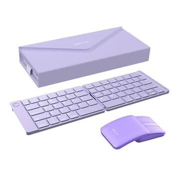 Delux KF10 Folding Wireless Keyboard & MF10PRO Mouse Set - Purple