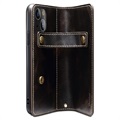 Denior Vintage Series iPhone 13 Wallet Leather Case - Black