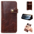 Denior Vintage Series iPhone 13 Pro Wallet Leather Case - Brown