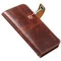 Denior Vintage Series iPhone 13 Pro Max Wallet Leather Case - Brown