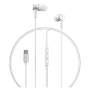 Devia M1 Metal Wired USB-C Earphones - Silver
