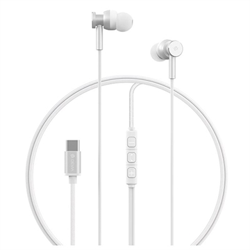 Devia M1 Metal Wired USB-C Earphones - Silver
